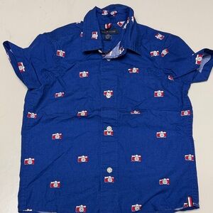 Blue Camera Print Boy’sShirt